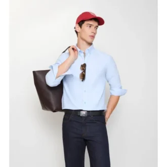 Camisa de algodón Oxford de corte ajustado