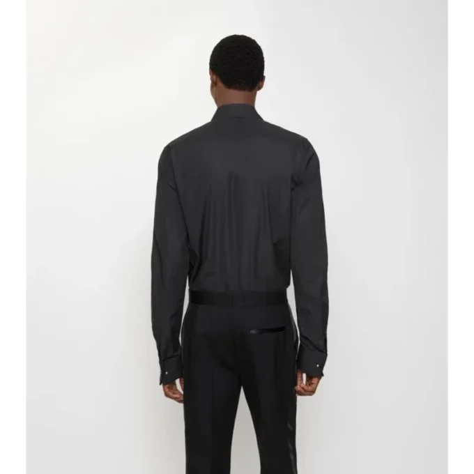Camisa de esmoquin de algodón de corte ajustado