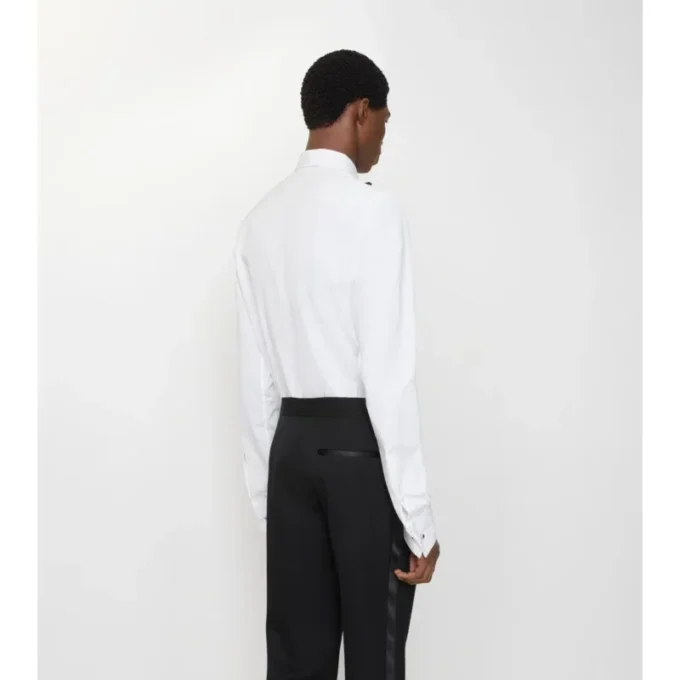 Camisa de esmoquin de algodón de corte ajustado