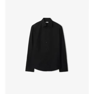 Camisa de esmoquin de algodón y seda de corte ajustado