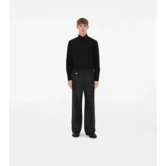 Camisa de esmoquin de algodón y seda de corte ajustado