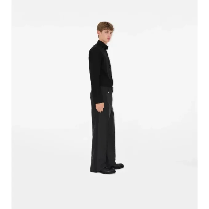 Camisa de esmoquin de algodón y seda de corte ajustado
