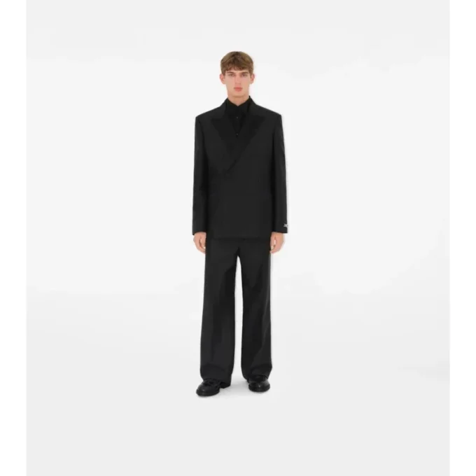 Camisa de esmoquin de algodón y seda de corte ajustado