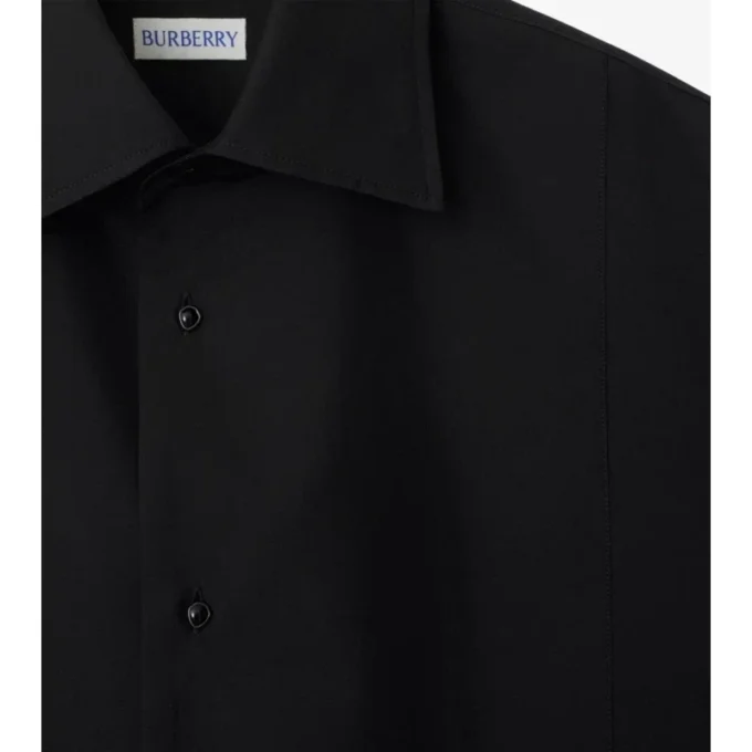 Camisa de esmoquin de algodón y seda de corte ajustado