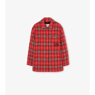 Camisa de lana con estampado de cuadros