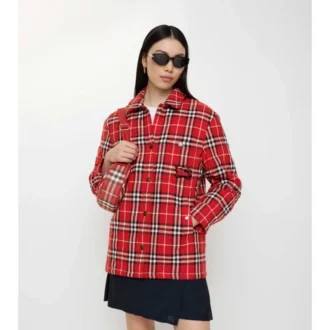 Camisa de lana con estampado de cuadros