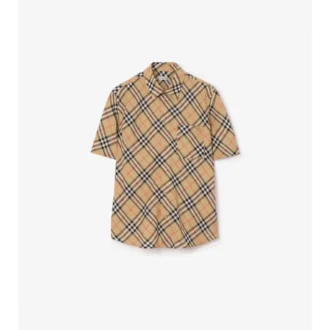 Camisa de lino a cuadros de corte holgado