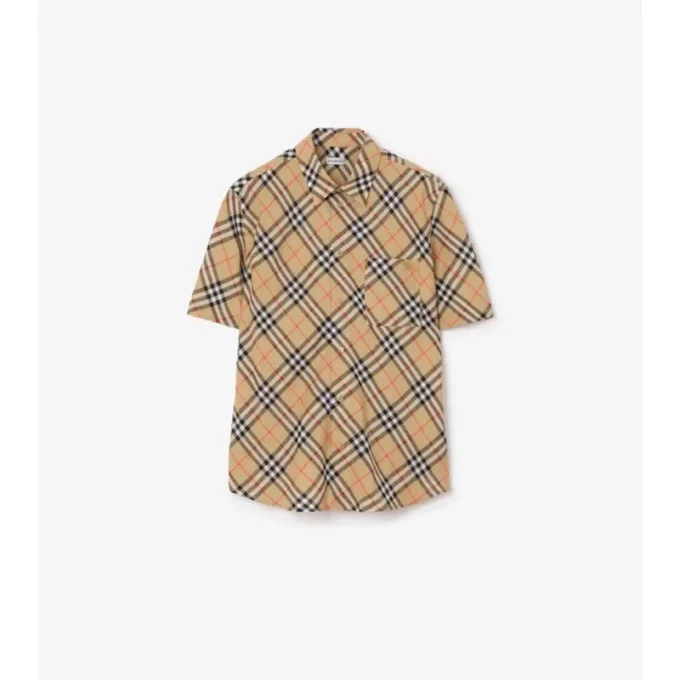 Camisa de lino a cuadros de corte holgado Camisa de lino a cuadros de corte holgado