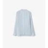 Camisa de popelín de seda a rayas de corte holgado