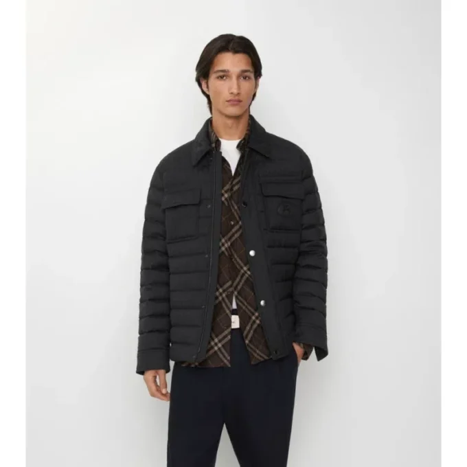 Camisa oversize acolchada de franela de lana Camisa oversize acolchada de franela de lana