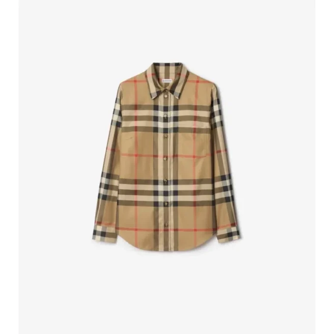 Camisas de algodón a cuadros de corte ajustado