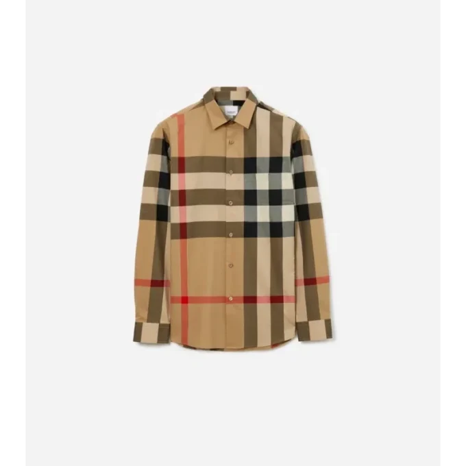 Camisas de algodón a cuadros de corte ajustado