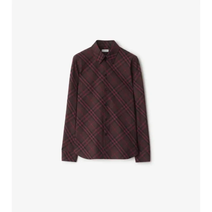 Camisas de algodón a cuadros de corte ajustado
