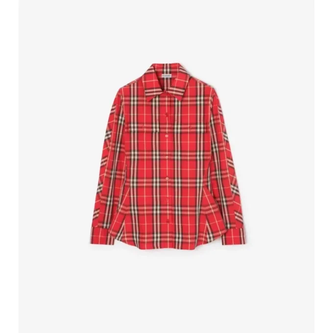 Camisas de algodón a cuadros de corte ajustado