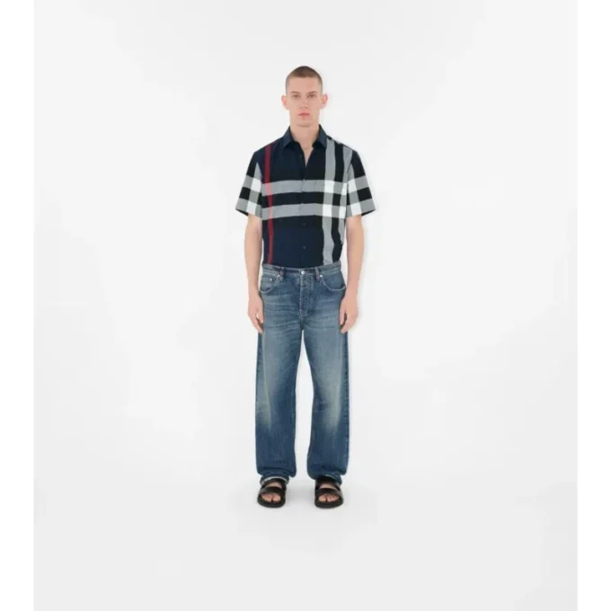 Camisas de algodón a cuadros de corte ajustado