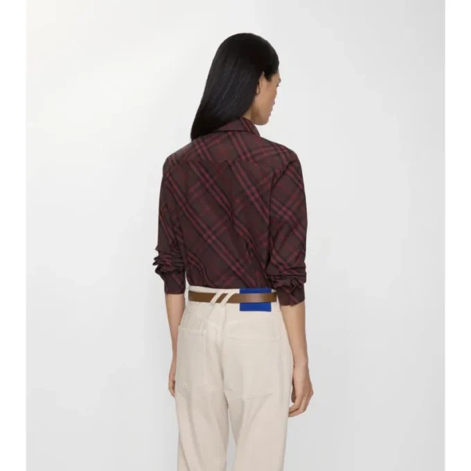 Camisas de algodón a cuadros de corte ajustado