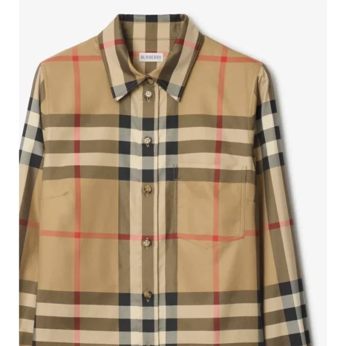 Camisas de algodón a cuadros de corte ajustado