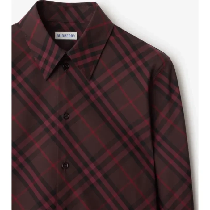 Camisas de algodón a cuadros de corte ajustado