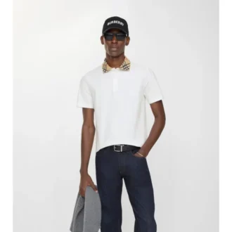 Camisas de algodón con cuello a cuadros Camisas de algodón con cuello a cuadros