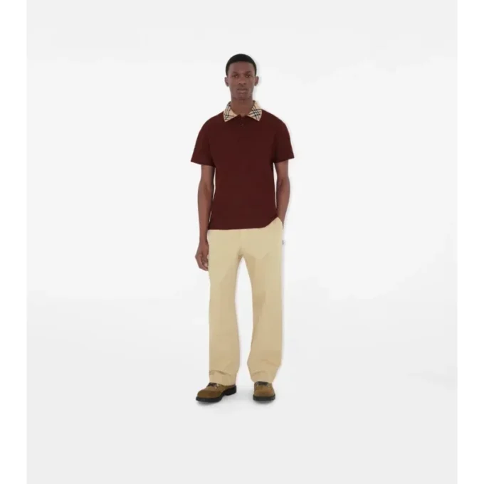 Camisas de algodón con cuello a cuadros Camisas de algodón con cuello a cuadros