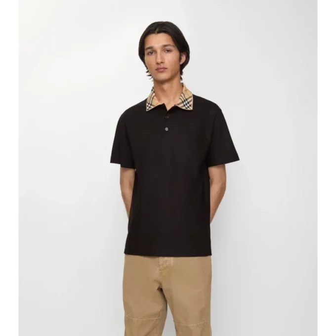 Camisas de algodón con cuello a cuadros Camisas de algodón con cuello a cuadros