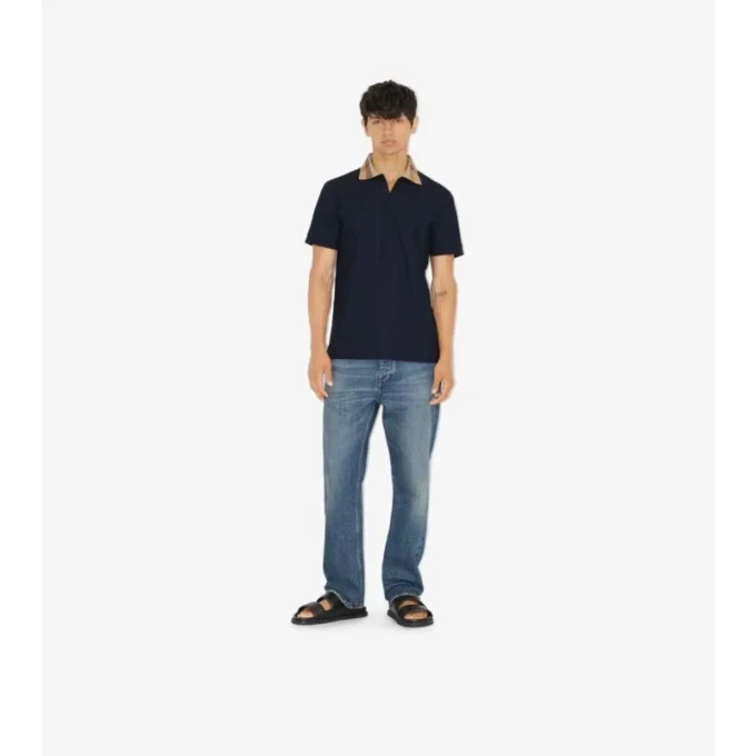 Camisas de algodón con cuello a cuadros Camisas de algodón con cuello a cuadros