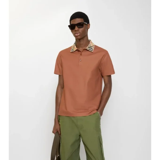 Camisas de algodón con cuello a cuadros Camisas de algodón con cuello a cuadros
