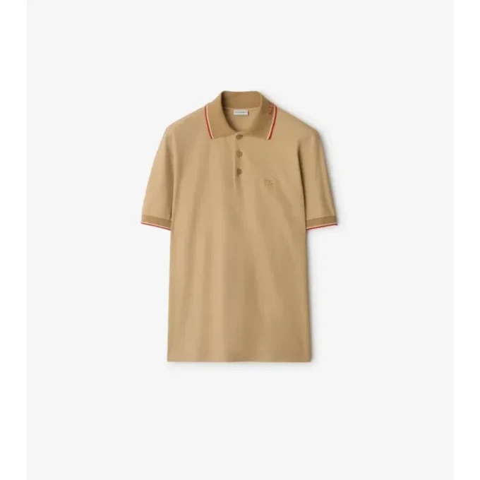Camisas de algodón con logotipo en el cuello Camisas de algodón con logotipo en el cuello