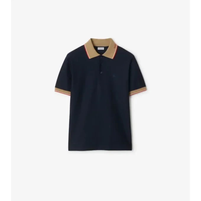 Camisas de algodón con logotipo en el cuello Camisas de algodón con logotipo en el cuello