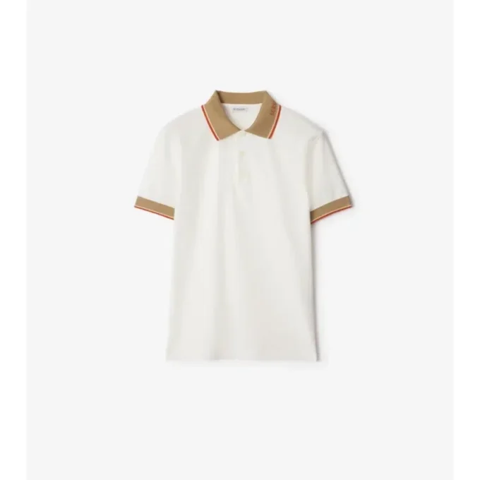 Camisas de algodón con logotipo en el cuello Camisas de algodón con logotipo en el cuello