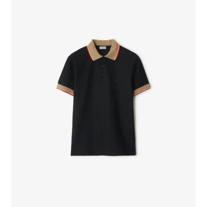 Camisas de algodón con logotipo en el cuello Camisas de algodón con logotipo en el cuello