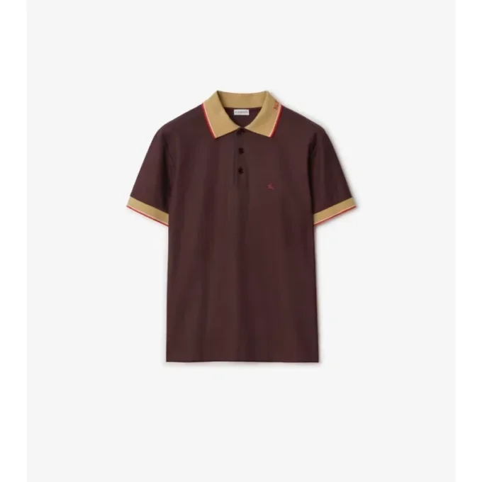 Camisas de algodón con logotipo en el cuello Camisas de algodón con logotipo en el cuello