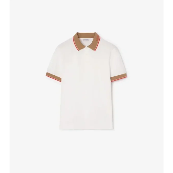 Camisas de algodón con logotipo en el cuello Camisas de algodón con logotipo en el cuello