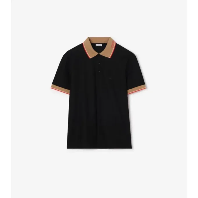 Camisas de algodón con logotipo en el cuello Camisas de algodón con logotipo en el cuello