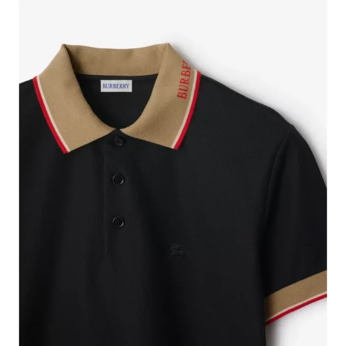 Camisas de algodón con logotipo en el cuello Camisas de algodón con logotipo en el cuello