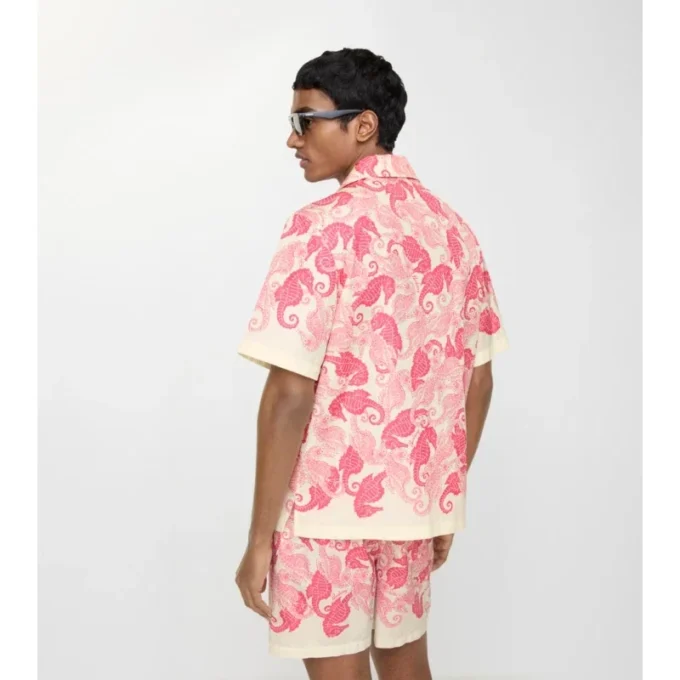 Camisas de algodón de corte holgado con estampado de caballitos de mar