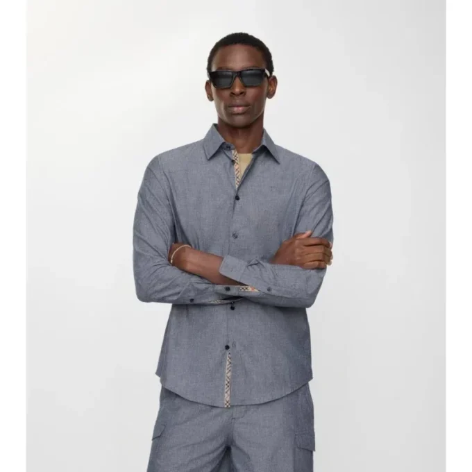 Camisas de corte regular en mezcla de algodón