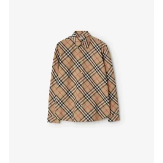 Camisa de algodón a cuadros de corte regular