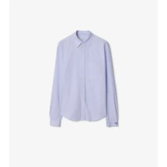 Camisas de popelín de algodón a rayas de corte regular