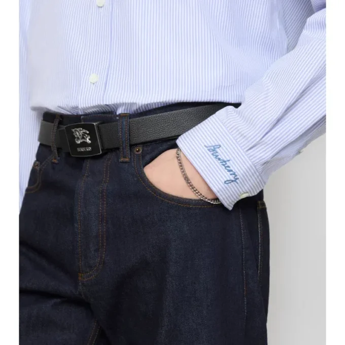 Camisas de popelín de algodón a rayas de corte regular
