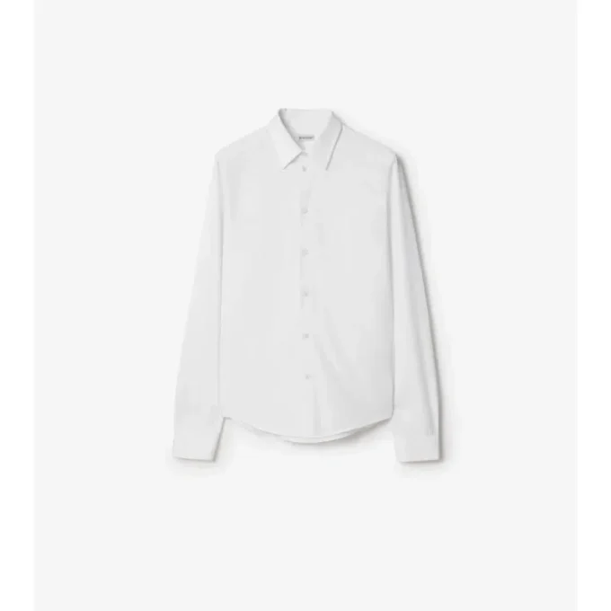 Camisas de popelín de algodón de corte regular Camisas de popelín de algodón de corte regular
