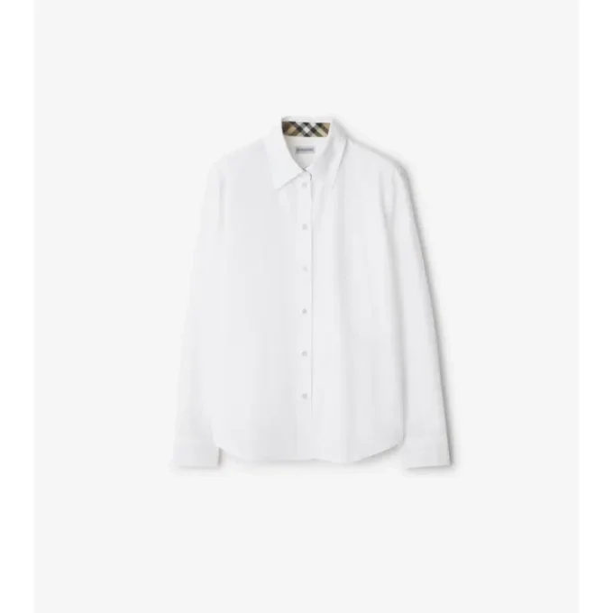 Camisas de popelín de algodón de corte regular Camisas de popelín de algodón de corte regular