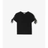 Camiseta corta de algodón con mangas atadas Camiseta corta de algodón con mangas atadas