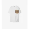 Camiseta de algodón con bolsillo a cuadros Camiseta de algodón con bolsillo a cuadros
