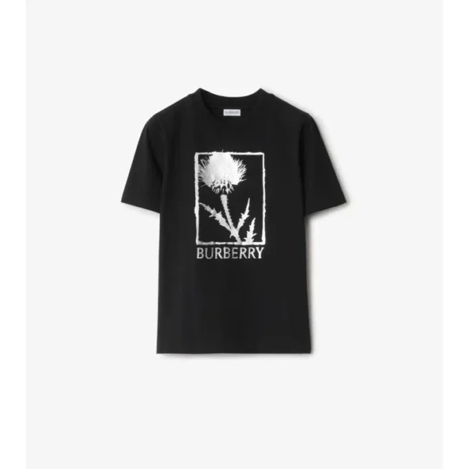 Camiseta de algodón con cardo Camiseta de algodón con cardo