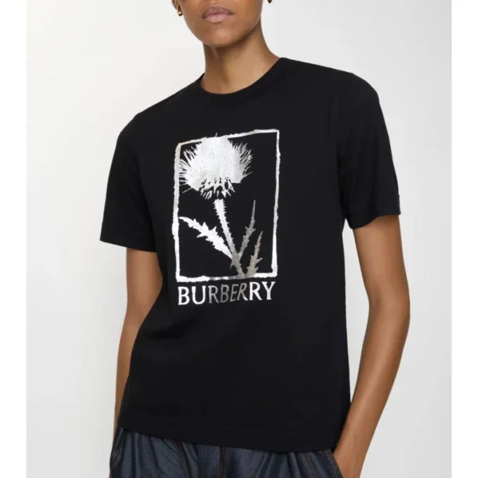 Camiseta de algodón con cardo Camiseta de algodón con cardo