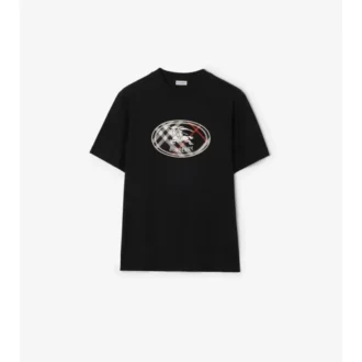 Camiseta de algodón con estampado de caballero a cuadros