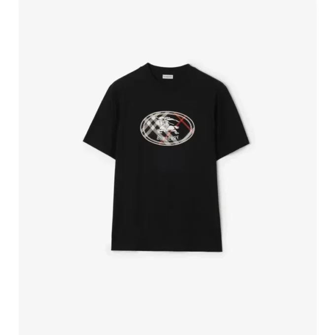 Camiseta de algodón con estampado de caballero a cuadros