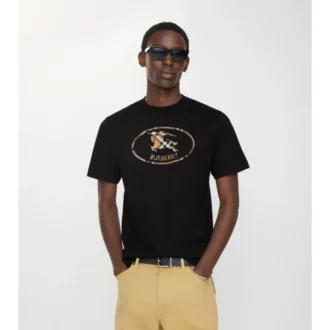 Camiseta de algodón con estampado de caballero a cuadros