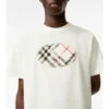 Camiseta de algodón con estampado de caballero a cuadros Camiseta de algodón con estampado de caballero a cuadros
